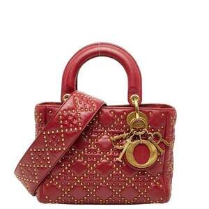 CHRISTIAN DIOR Red Leather Shoulder Bag